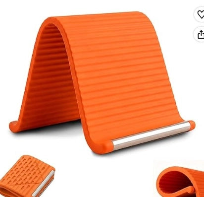 Portable Foldable Silicone Aluminum Phone Holder 2026 Flexible Phone Stand for Desk & Travel, Adjustable Non-Slip Universal Phone & Tablet Holder for Home, Kitchen, Office, Treadmill