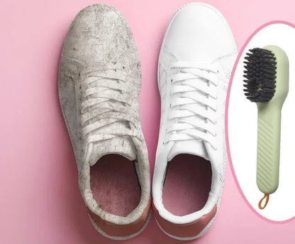 Multifunctional Shoe Polishing Brush Multifunctional Liquid Shoe Brush with Liquid Box, Adding Liquid Filled Shoe Washing Brush with Soap Dispenser Press Type, Long Handle